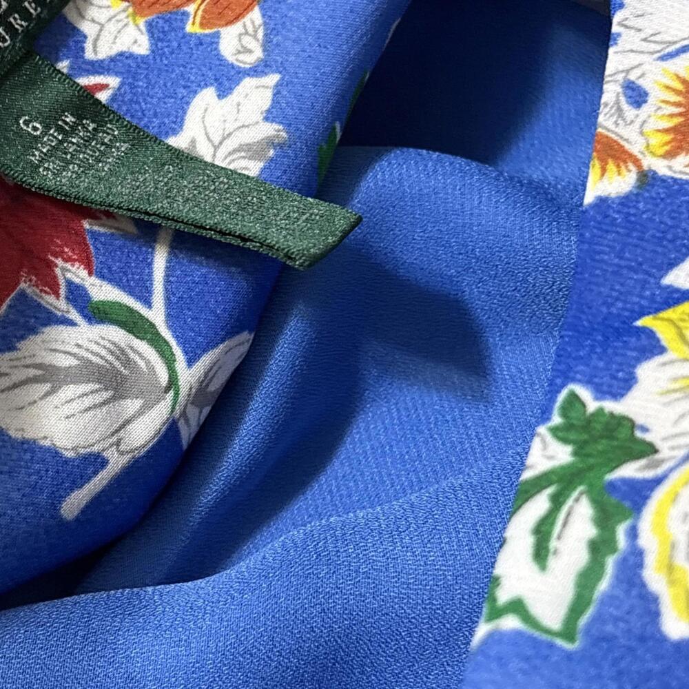 LAUREN Ralph Lauren Blue Multi Floral Tiered Ruffled A-Line Skirt 6 - Picture 12 of 12